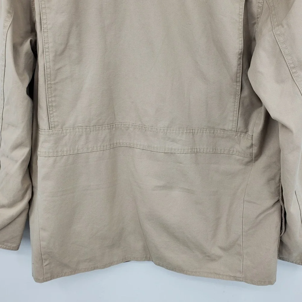 J.Crew Mens 1983 Barn Jacket Scout Khaki Plaid Flannel Line BW485 M Chore Canvas
